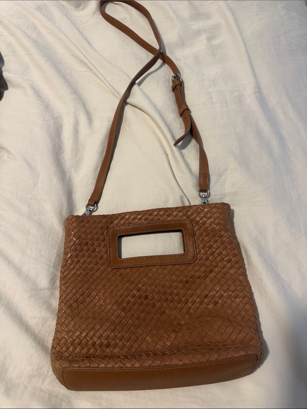 J. Jill Woven Leather Crossbody Bag in Brown